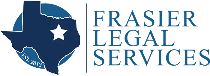 Logo of Frasier Legal Services, features a Texas outline with a star inside, in a blue circle.